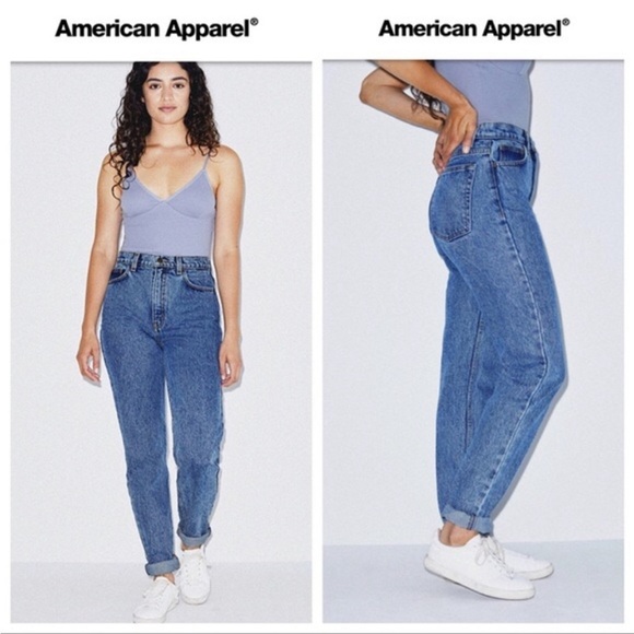 American Apparel Denim The High Waist Jeans Light Blue Womens 32 - Picture 1 of 10